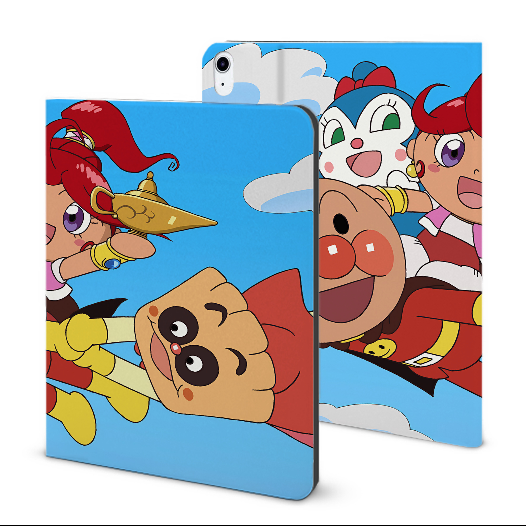 （画像用） アンパンマン Anpanman IPad ケース ブック型 PUレザー TPU 耐衝撃 軽量 薄型 ペン収納なし 全面保護 IPad 各モデル対応